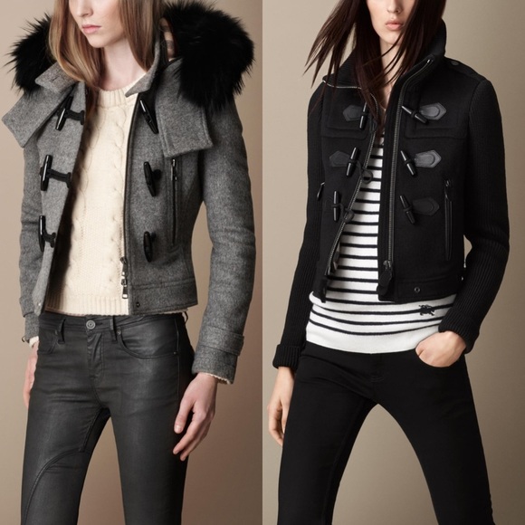 NWT Authentic Burberry Wool Toggle Cropped Jacket - Picture 5 of 5